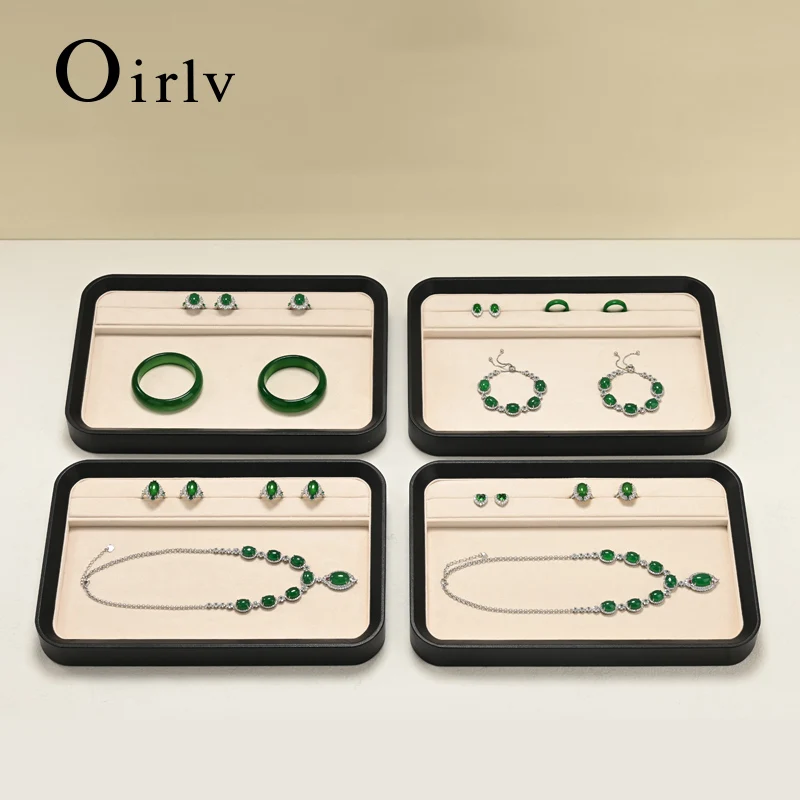 

oirlv Jewelry display plate organizer jewelry merchant accessory display prop leather velvet material high quality jewelry plate