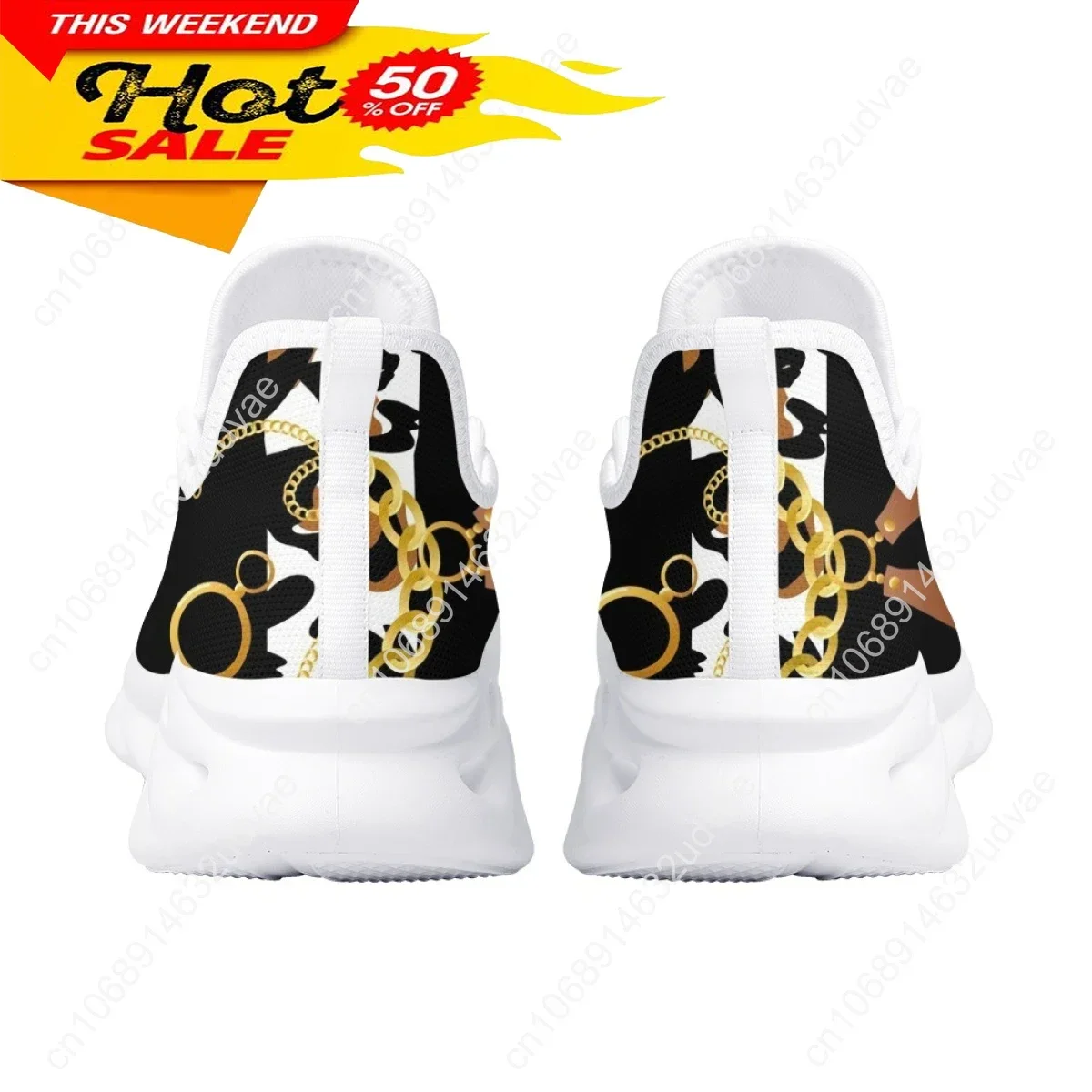 Fashion Leopard Women Platform Shoes Gold Baroque Chain Design Lady Couple Travel Mesh Sneaker Flat Footwear 2023