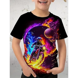 Planet Astronaut T Shirt ragazzi ragazze Tees moda moto camicia Teen top bambini T-Shirt estate ragazzo Tshirt abbigliamento per bambini