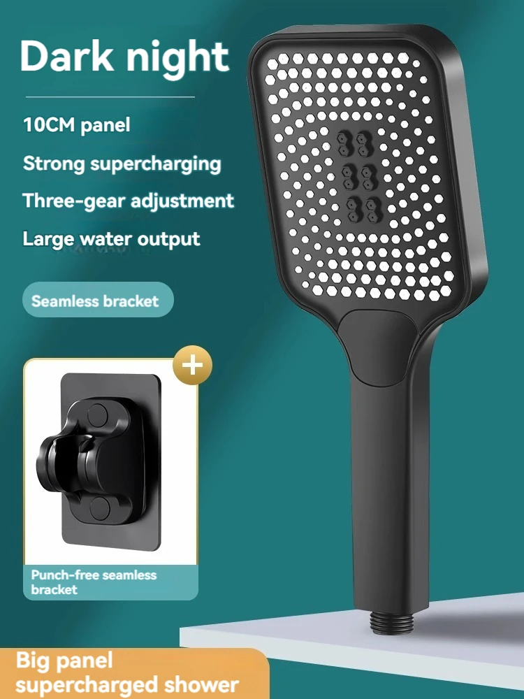 

Supercharged showerhead super strong faucet bathroom shower shower water heater handheld pressurized showerhead with bracket
