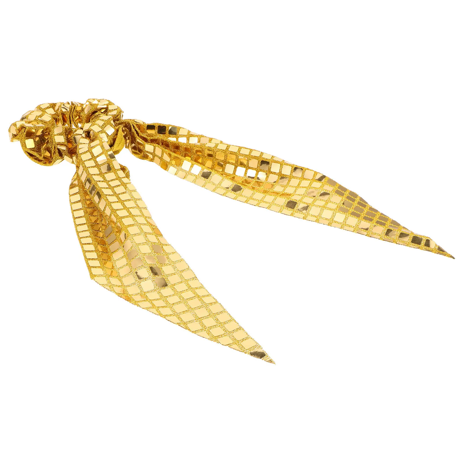 

Элегантная резинка для волос с пайетками и бантом, блестящая лента для хвоста, блестящая резинка-скранчи для женщин, для вечеринок и повседневной носки