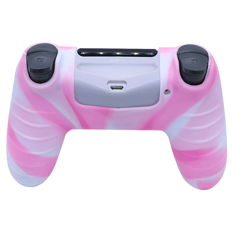Two-color Non-slip Protective Cover Cases, Greatlizard Soft Rubber Shell Cover Gamepad Silicone Case For PS4 Controller Handle