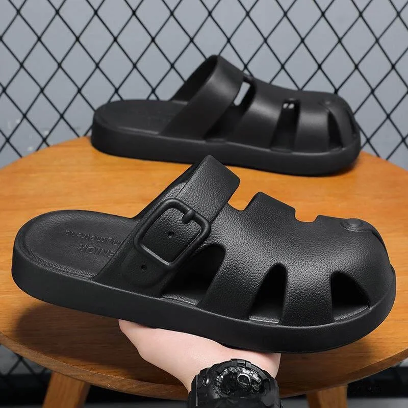 

Men's Outdoor Wearable Clog Shoes Breathable Comfortable Soft Bottom Hollow out Design Summer New Style Korean Version Sandals