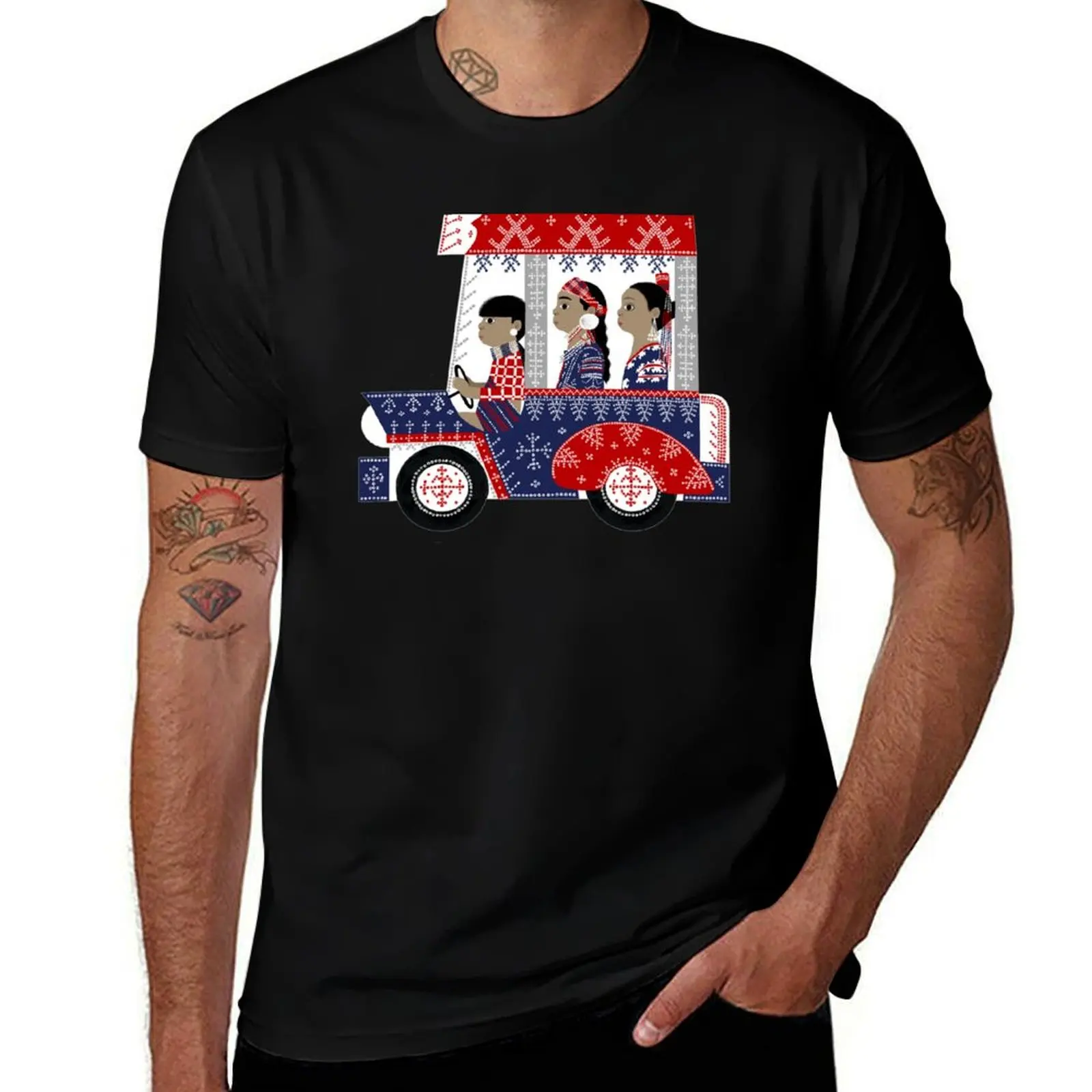 Mindanao jeepney illustration by robert alejandro T-Shirt Classic Print Short Sleeve Shirt T-Shirt