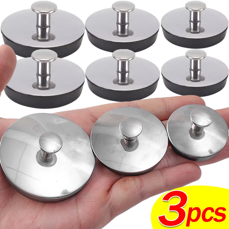 3/1pcs Universal Sink Plug Stainless Steel Bathtub Drain Stopper Washbasin Bath Sink Water Stoppers Caps for Bathroom Kitchen