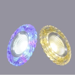 Diameter:9.5cm Cut Hole:6-8cm 3W Ultra Slim Round Concealed Color phantom LED Panel Light Acrylic Downlight  indoor light