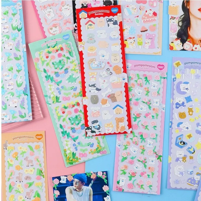 Cute Circus Hand Account Sticker Laser Cute Cartoon Waterproof Pvc Sticker Korean Guka Material Sticker