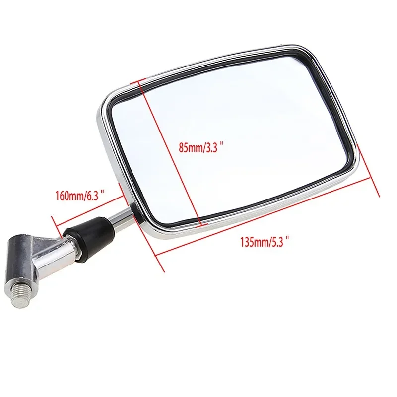 10mm Motorcycle Mirror Rear View Scooter Square For Harley Honda Suzuki Yamaha Cafe Racer Motorbike Mirrors honda grom msx125