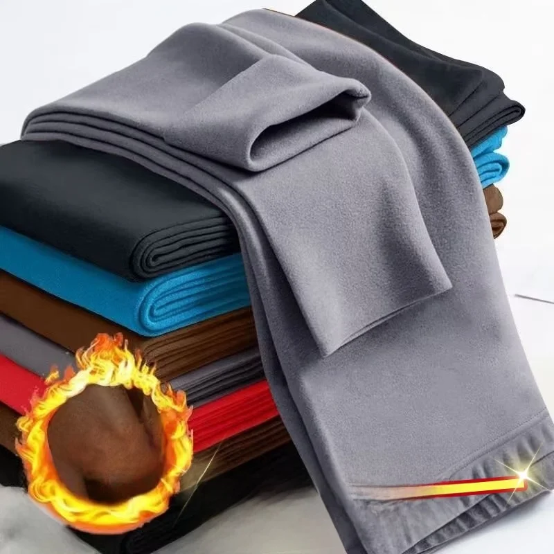 

Men's Thermal Fce Lined Long Underwear Pants Double-sided Soft Warm Tight Fit Casual Sle Youth Faion Thi Cotton Trou...