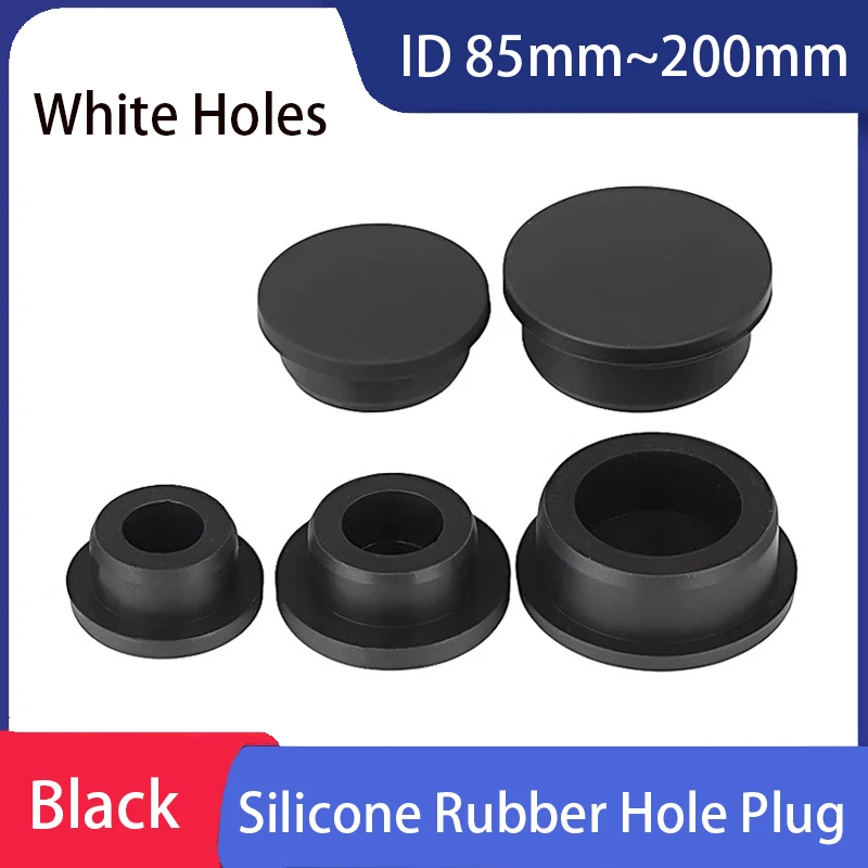 

1-5pcs Black Silicone Rubber Hole Plugs End Cap Pipe Inserts Bungs Seal Cover T Type Stopper Dustproof Plug Inner Hole 85-200mm