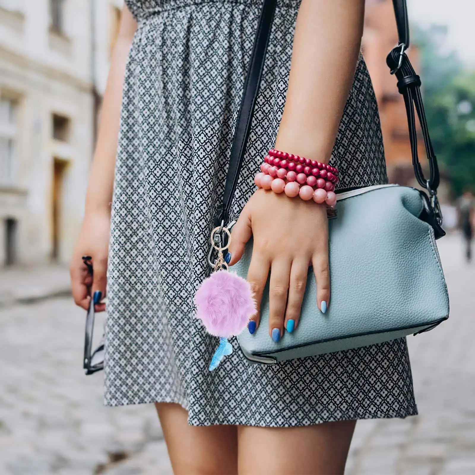 

Фиолетовый брелок-шар в стиле русалки, премиум-качество, ручная работа, креативный современный дизайн, подвеска для рюкзаков