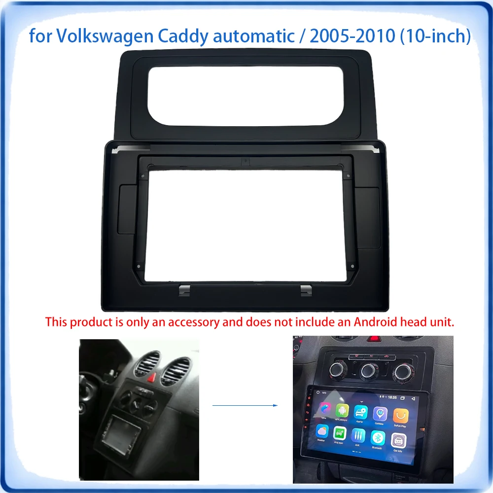 Car Radio Fascia Frame For VW Caddy Auto 2005-2010 10 inch Stereo Panel Canbus Wiring Harness