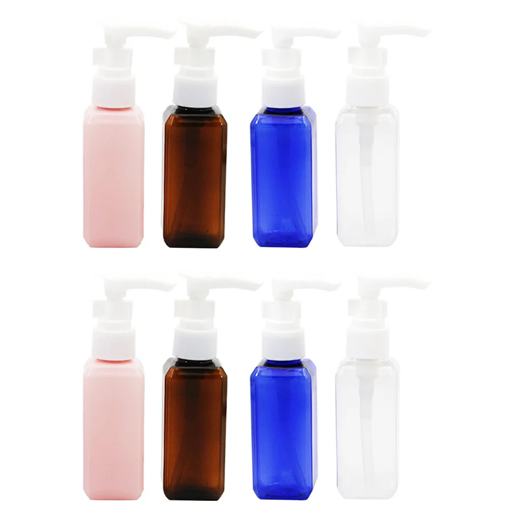 8 قطعة 50 مللي إعادة الملء الصحافة موزع الصابون زجاجات مضخة مربعة للصابون السائل غسول الشامبو الحمام المطبخ استخدام
