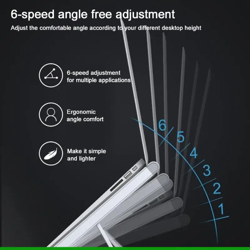 Support refroidissement réglable en aluminium pour tablette ordinateur portable, U55C