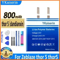 YKaiserin 800mAh Replacement Battery for Zeblaze Thor 5 Thor5 4 Dual Batterie Bateria Warranty 2 Years + Track Number