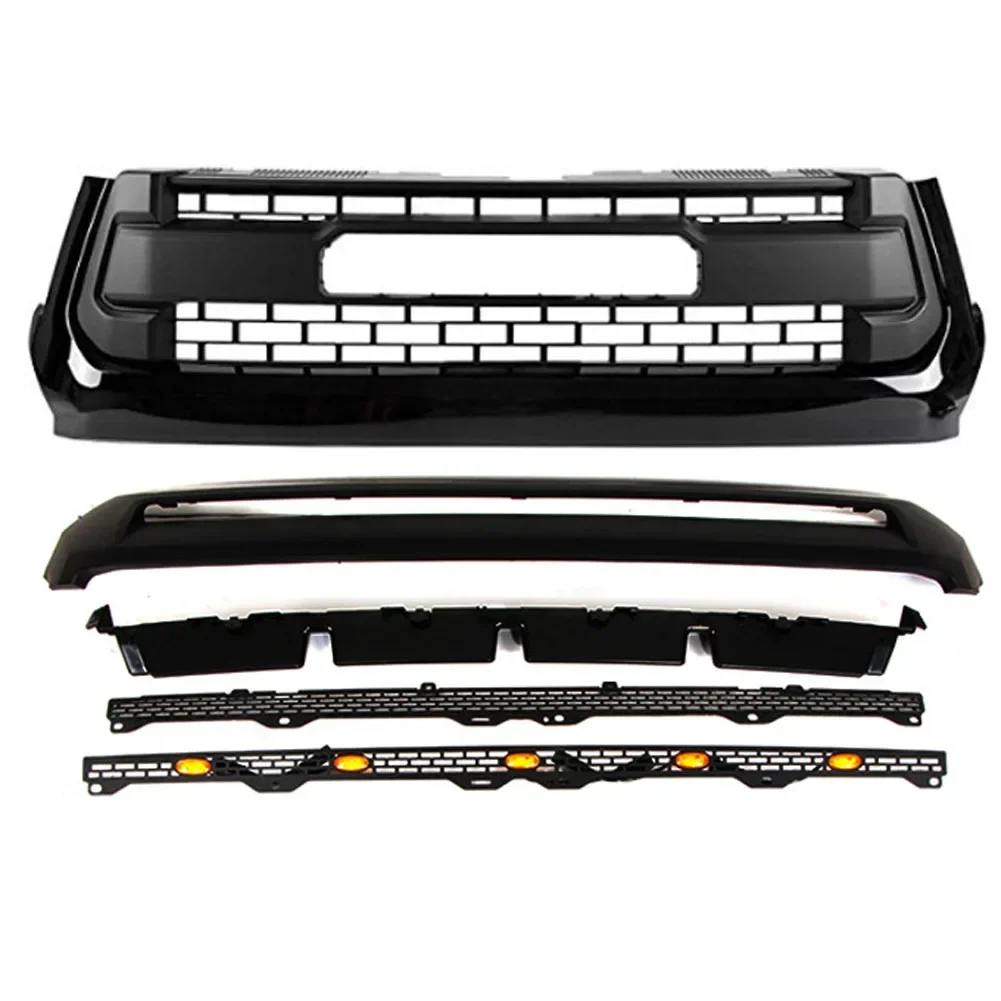 Auto Parts Front Bumper Grille With LED Lights Modified Accessories Racing grilL and hood Fit for Toyota Tundra 2014-2019