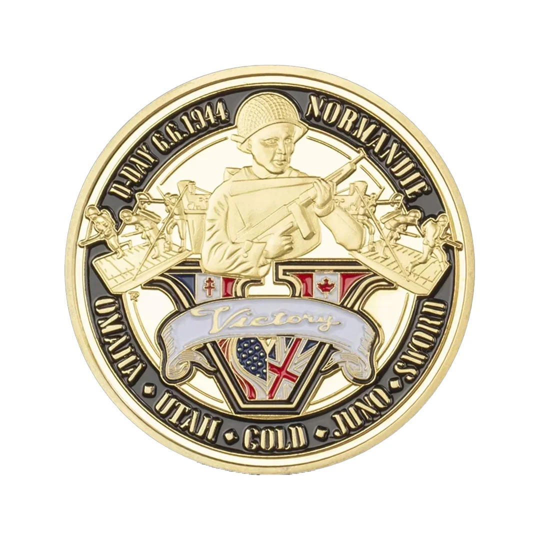 1944.6.6 D-Day Normandy War II Collection Coin Gold Plated 70th Anniversary Metal Victory Commemorative Coins