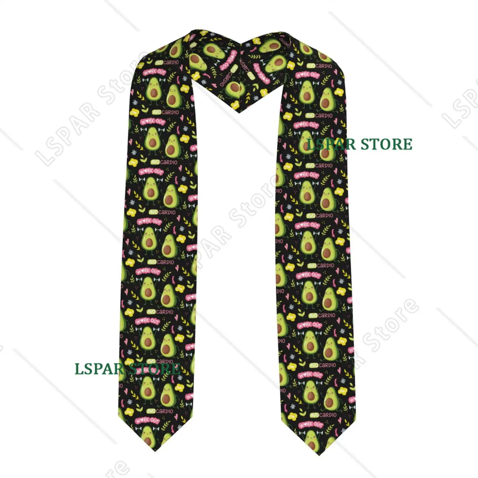 

Avocado Work Out Print Unisex Adult Graduation Stole Shawl for Academic Commencements