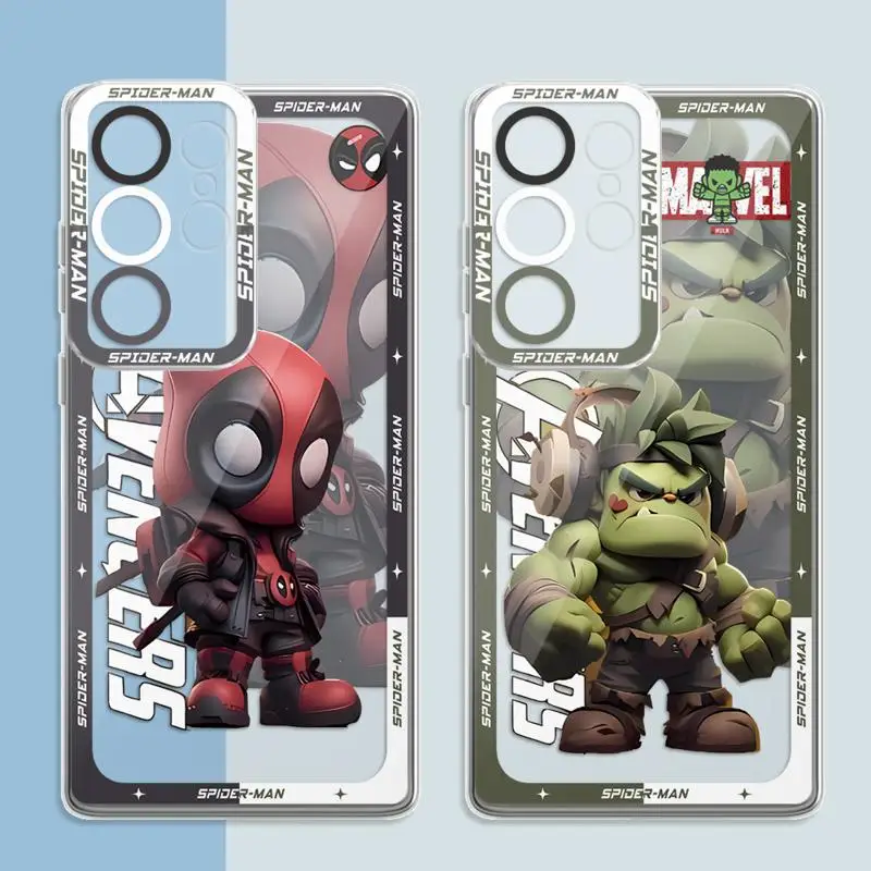 phone case for Samsung Galaxy S24 S23 Plus FE S22 S20 S21 Ultra X3 X8a X7b X8 5G Clear fundas cover Marvel Caroon Hero Spiderman