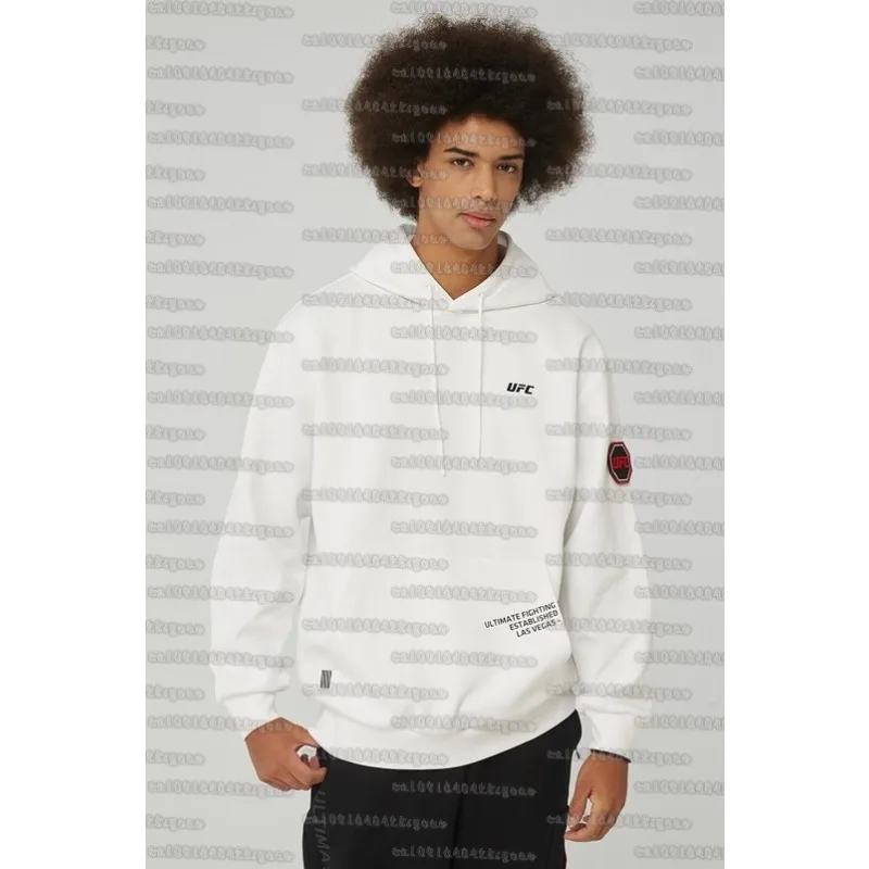 

Толстовка с капюшоном UFC, осенне-зимняя спортивная одежда с длинными рукавами для мужчин и женщин, свободный дышащий и удобный белый трикотаж