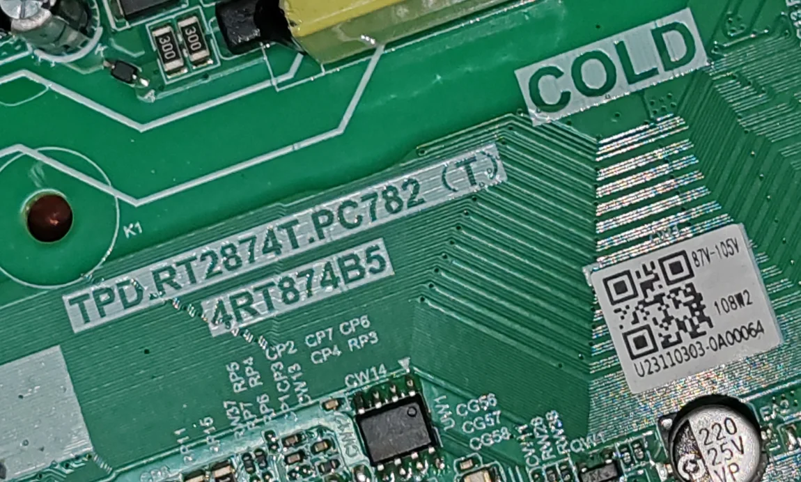 TPD.RT2874T.PC782(T) 4RT874B Placa base de TV con WiFi tres en uno para 63-71.4V 80W o 87V-105V 108W