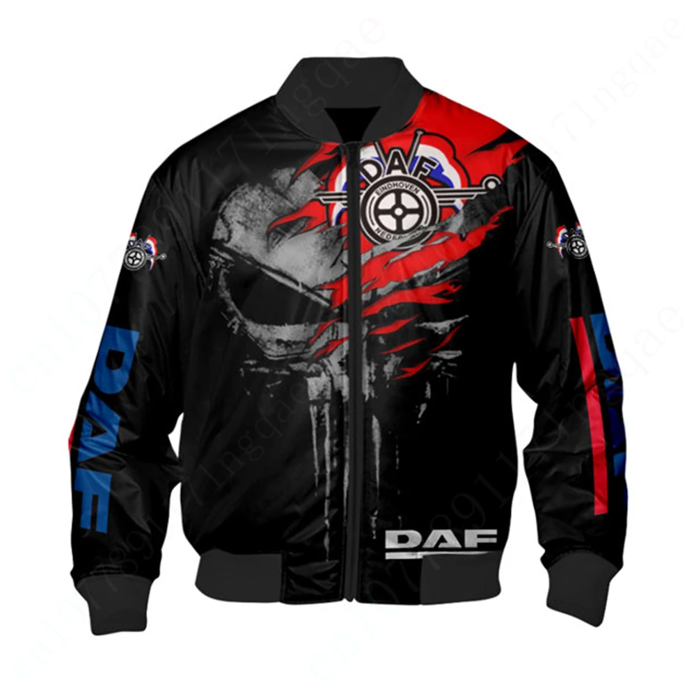 DAF Bomber Jacket Jackets For Men's Clothing Jacket High Quality Parkas Thick Coats Techwear Baseball Uniform 3D Windbreaker