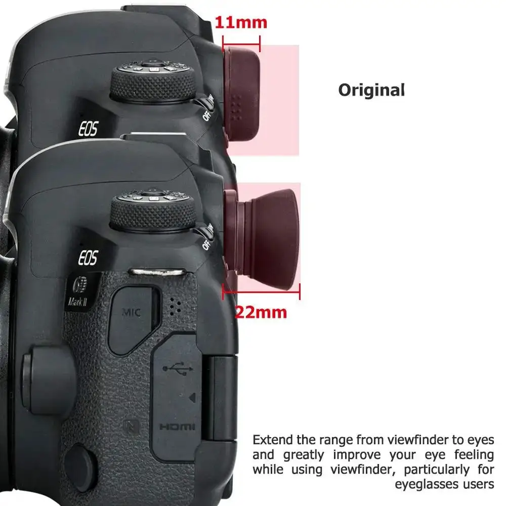 Soft Long Viewfinder Eyecup Eyepiece for Canon EOS 90D 80D 70D 60D 77D 6D Mark II 5D Mark II 50D 40D 30D for Canon EB EF Eye cup