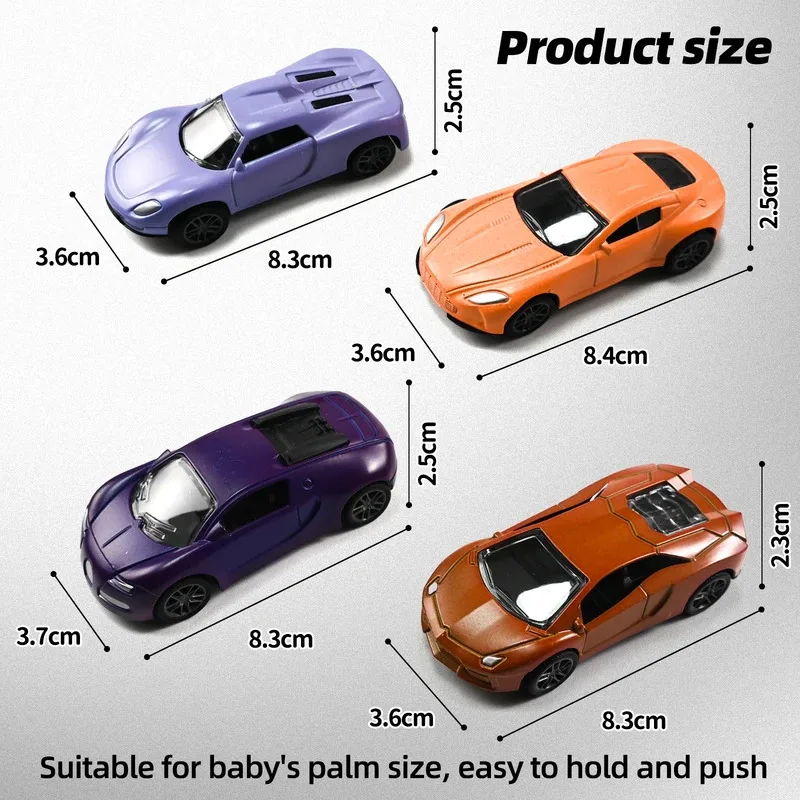 Topmaya mini carro mágico de liga com mudança de cor de água e temperatura 1:64, modelo de corrida retrátil com escorregador durável à prova de colisão para meninos e crianças