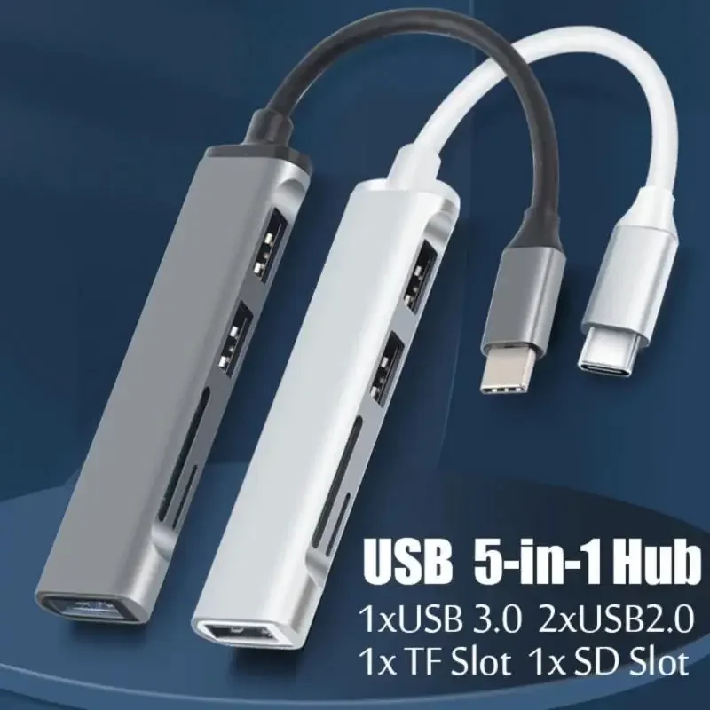 Type C HUB High Speed USB 3.0 HUB Splitter Card Reader Multiport with SD TF Ports for Macbook Computer Accessories HUB USB