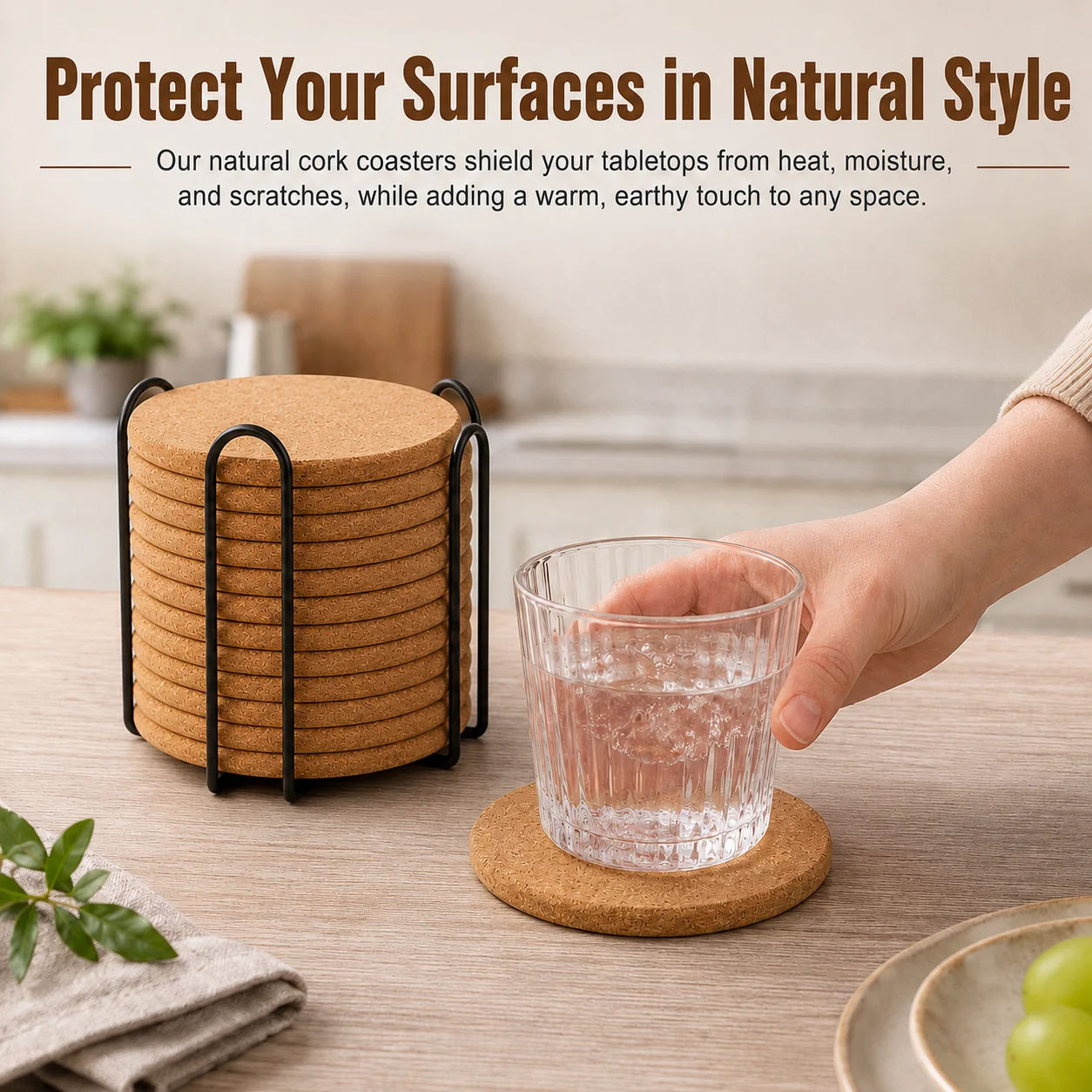 Natural Cork Coasters For Drin - Coaster Sublimation Blank ulasan dan harga