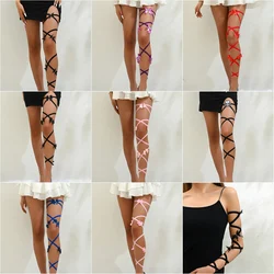 Polychrome Bondage Cross Garter Harness Elastic Belt Women Stockings Accessories Sexy Body Cage Pole Dance Body Harness Garter