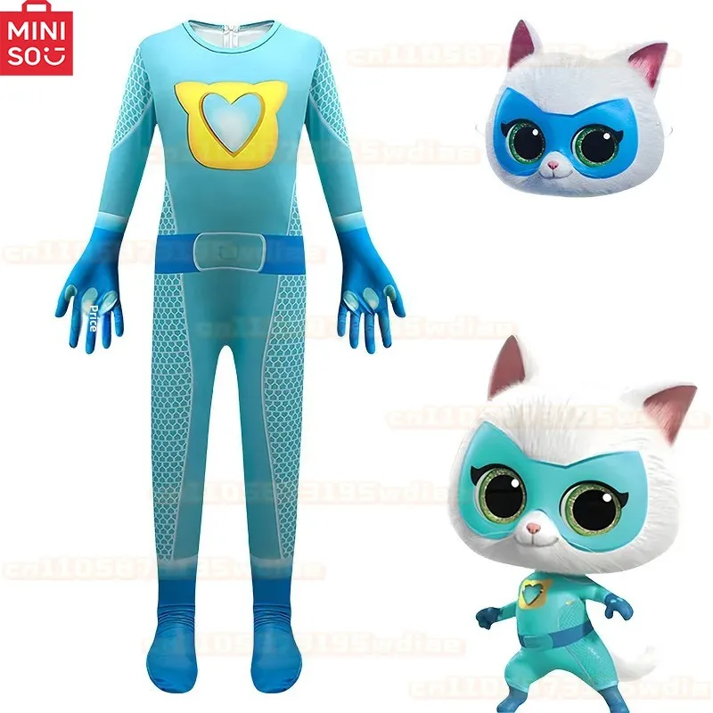 MINISO SuperKitties سوبر القط فريق تأثيري حلي أداء الزي دنة بذلة القط تأثيري حلي للجنسين فستان بتصميم حالم