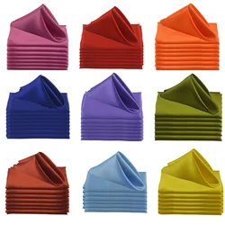 45x45cm Satin Napkins For Wedding Table Decoration 24pcs Soft Handkerchief Christmas Birthday Home Party Table Cloth Napkin