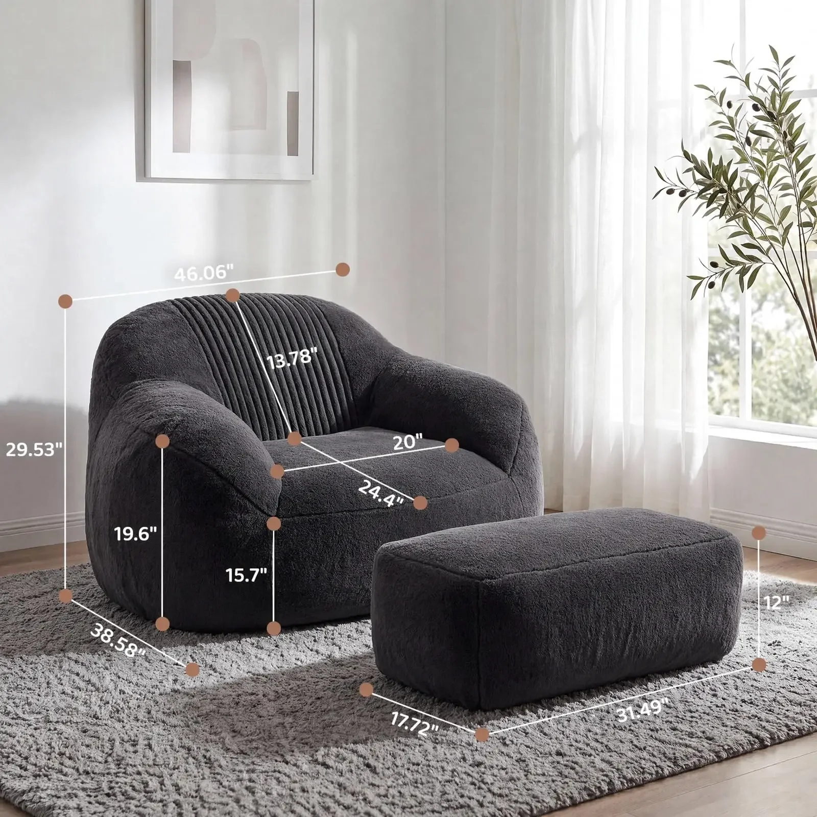 Practical Contemporary Lightweight Bean Bag Sofas Soft Refined Spacious Modern Bean Bag Sofas Canape Puff Living Room Furniture