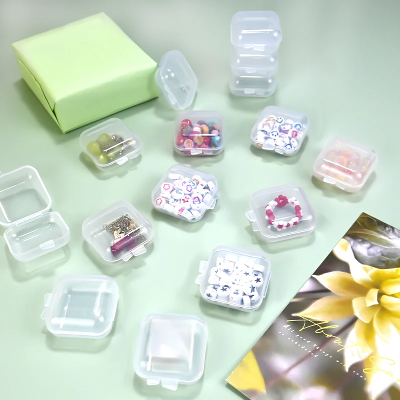 Transparent Plastic Storage Jewelry Box Compartment Container For Beads Earring Box For Jewelry Organizer Rectangle Box Case