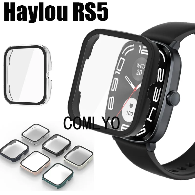 

Для Haylou RS5 чехол умные часы, Защитное стекло для экрана, защитные чехлы-бамперы с полным покрытием