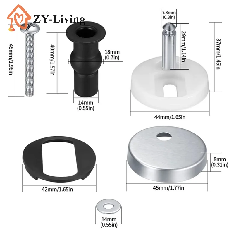 

2Pcs Toilet Seat Hinges Top Fix Hinge Pack Mountings Replacement Release Quick Screws For Toilet Bathroom Furniture Accessories