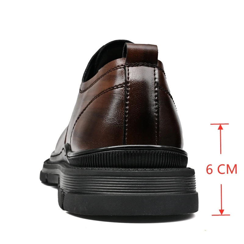 New Flat Or 5cm Height Increasing Formal Shoes Genuine Leather Elevator Shoes Man Lift Shoes Business Wedding Oxfords Tall Shoes