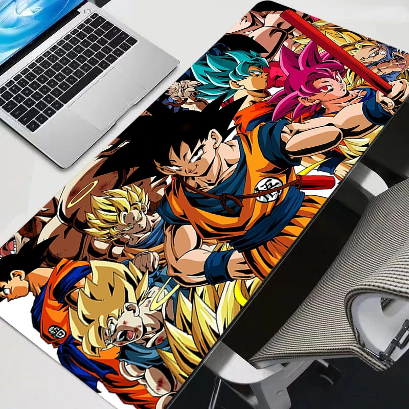 Tapis de souris gamer Son Goku Dragon Ball, grand format XXL, tapis de bureau pour clavier et souris, tapis en caoutchouc, tapis de souris pour ordinateur portable