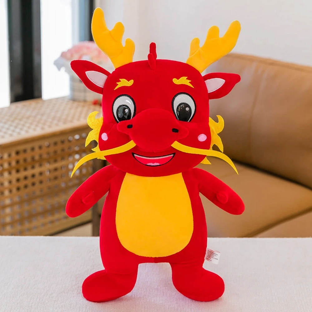 38CM Chinese Dragon Plush Toy Auspicious Zodiac In Charge Of Rain East China Sea Dragon King Kawaii Internet Celebrity Doll Gift