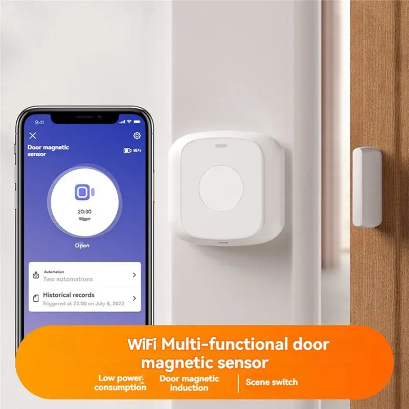 【BRILLIANT 】Tuya Wifi Smart Life Door Window Entry Sensor With Scene Interaction Button For APP Remote Control Support
