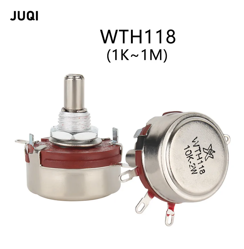 WTH118-1A 2W Potentiometer 1K 2.2K 4.7K 10K 22K 47K 100K 470K Potentiometer New Authentic Variable Resistor VR Resistance 100K