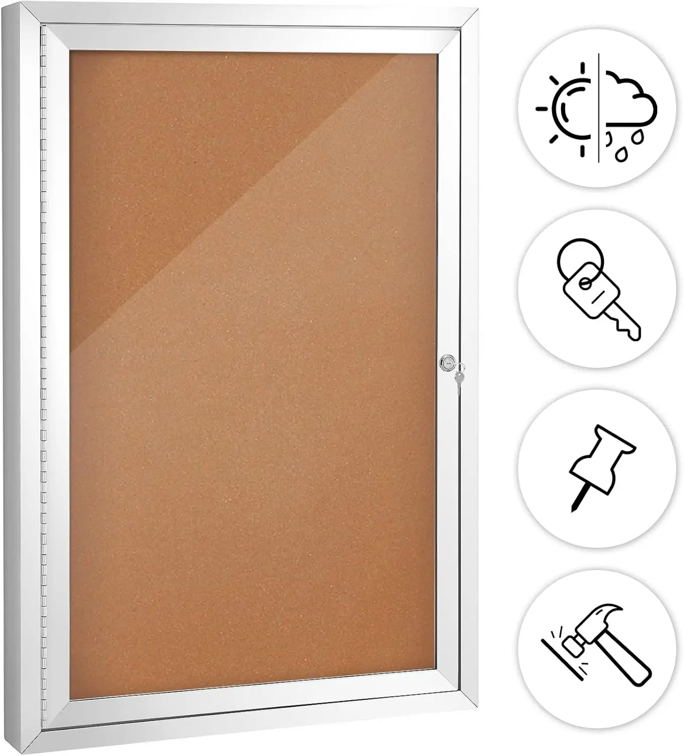 Swansea Outdoor Ingesloten Kurk Prikbord Weerbestendige Vitrines Framperproof Notice Poster Memo Board Met Aluminium Frame