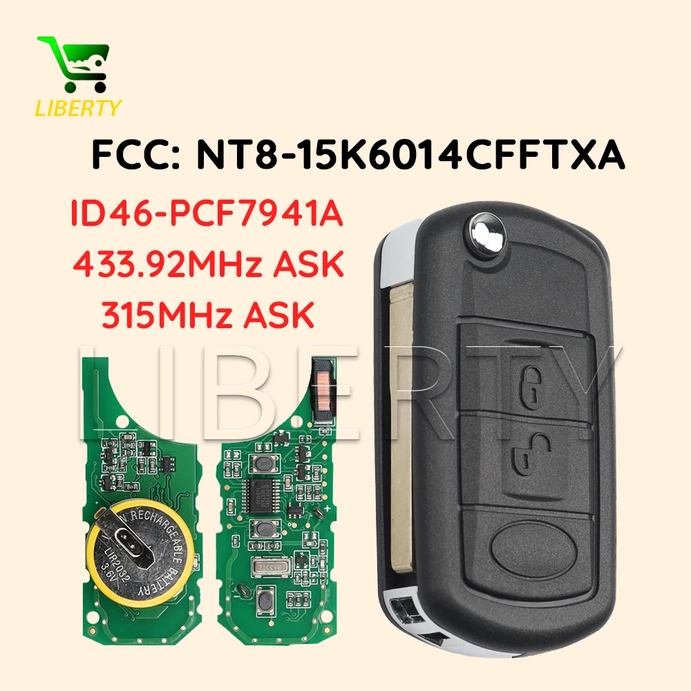 Liberty For Range Rover Sport Land Rover Discovery 3 Flip Remote Control Car Key Rechargeable 315MHz/433MHz ID46 PCF7941
