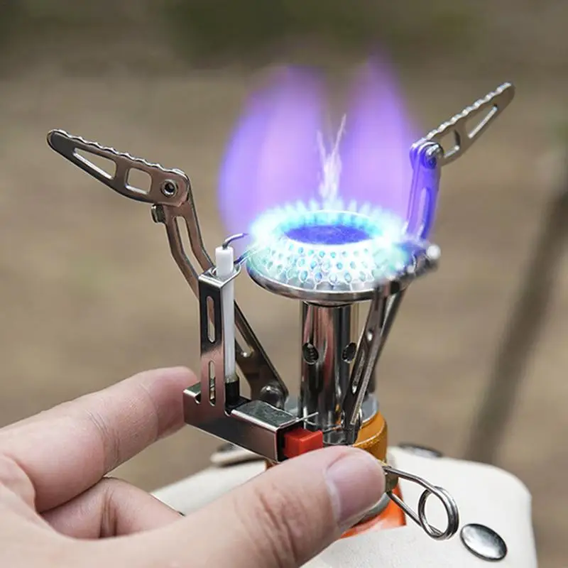 Portable Camping Stove Tourist Burner Big Power Gas Stove Windproof Foldable Electric Ignition Outdoor Stove Tourism Supplies