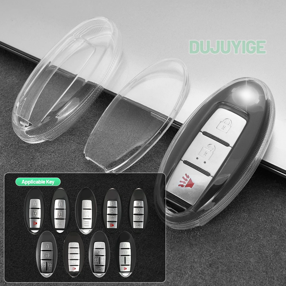 Clear TPU Car Key Case For Infiniti FX35 FX45 S50 2003-2008 Key Fob Cover Protector Shell Auto Accessories 2004 2005 2006 2007