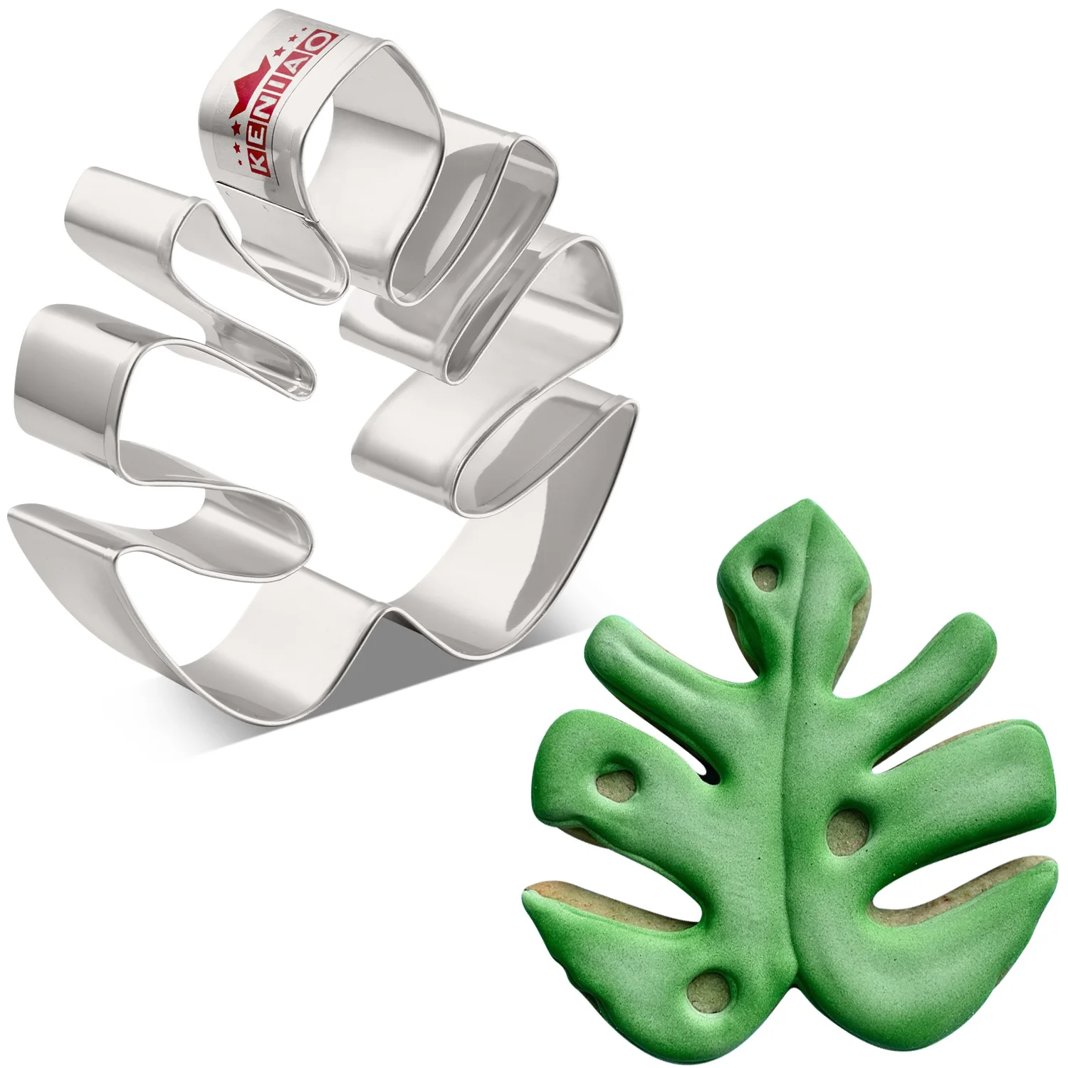 KENIAO Tropical Leaf Cookie Cutter - 9.2 CM - Summer Biscuit Fondant Bread Sandwich Baking Mold - Stainless Steel