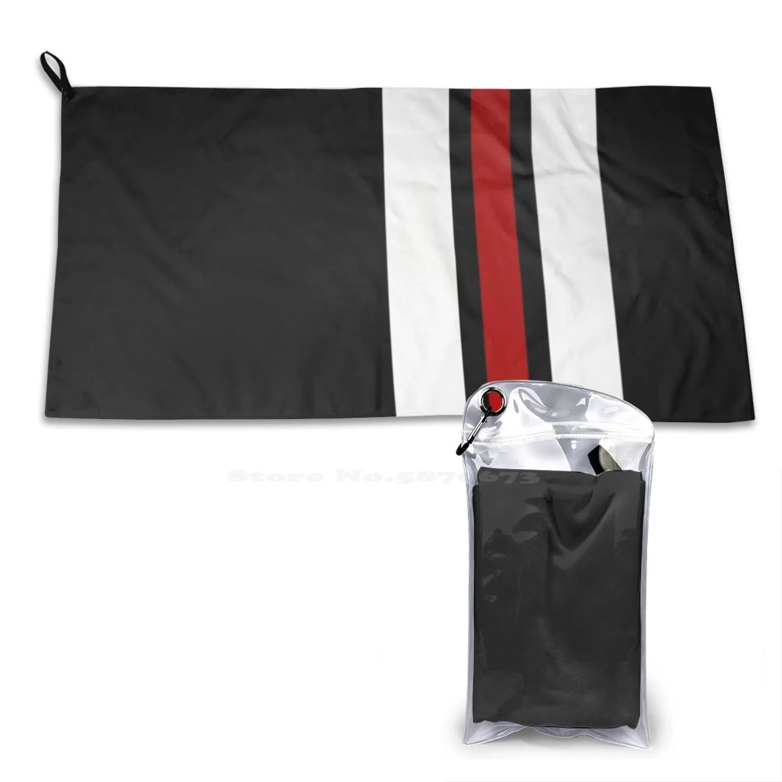 Japan Racing Stripes No. 4 3D Print Pattern Towel Soft Towel Retro Vintage Old School Car Racing Muscle Auto Red White