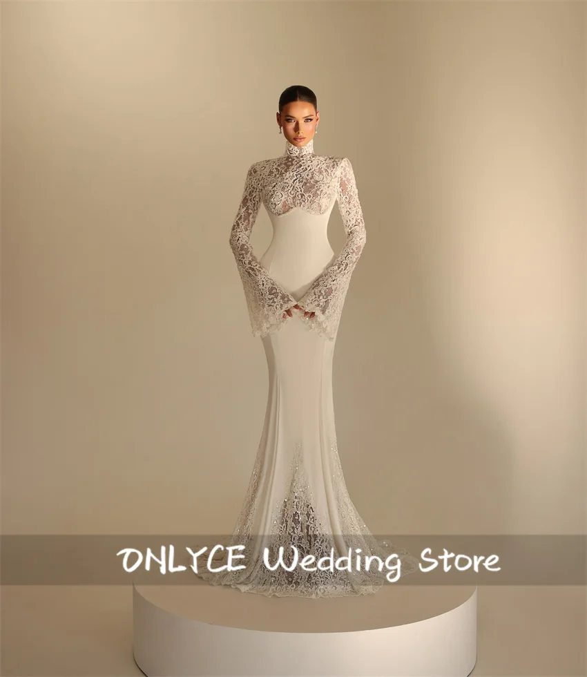 

Luxury Mermaid Wedding Dress Mermaid Bridal Gown Elegant Lace Bead Vestidos De Novia Robe Lace-up Customized