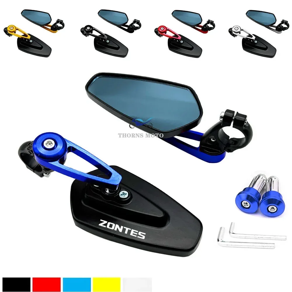 

Motorcycle 22mm 7/8"Aluminum Alloy Handle Bar Grips End Rearview Side Mirrors For Zontes 310X 310T 310V 310R ZT310